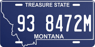 MT license plate 938472M