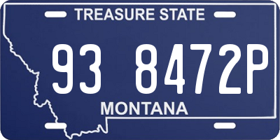 MT license plate 938472P
