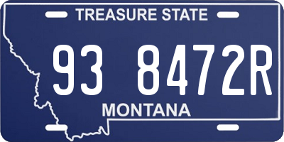 MT license plate 938472R