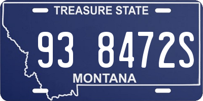 MT license plate 938472S