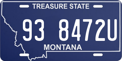 MT license plate 938472U