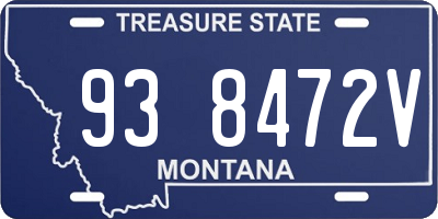 MT license plate 938472V