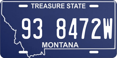 MT license plate 938472W