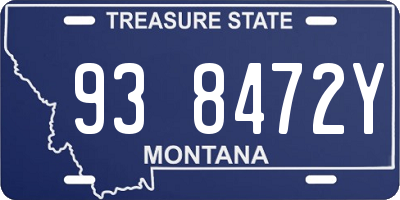 MT license plate 938472Y