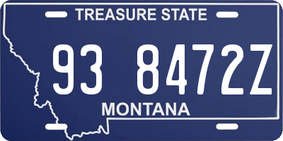 MT license plate 938472Z