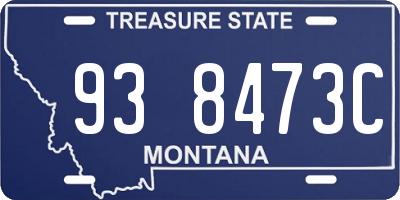 MT license plate 938473C