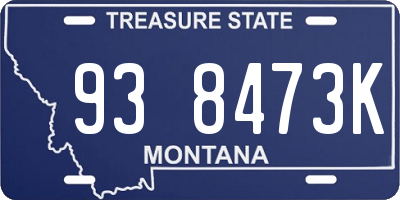 MT license plate 938473K