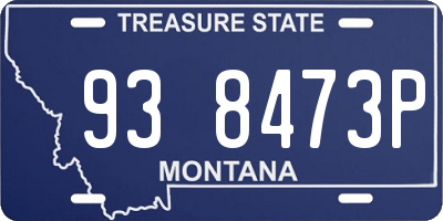 MT license plate 938473P