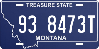 MT license plate 938473T