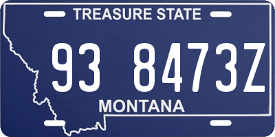 MT license plate 938473Z