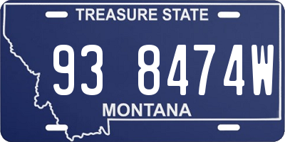 MT license plate 938474W
