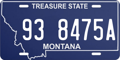 MT license plate 938475A