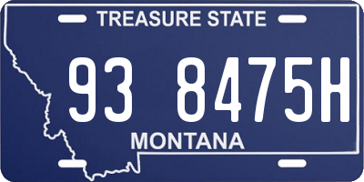 MT license plate 938475H