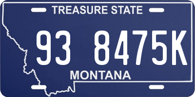 MT license plate 938475K