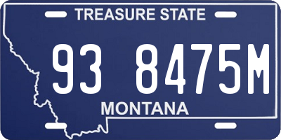 MT license plate 938475M