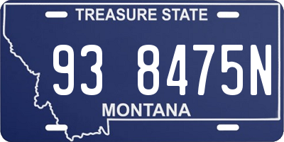 MT license plate 938475N