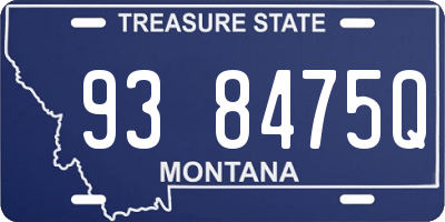 MT license plate 938475Q