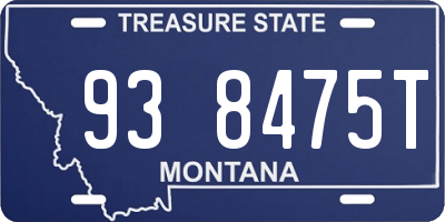 MT license plate 938475T