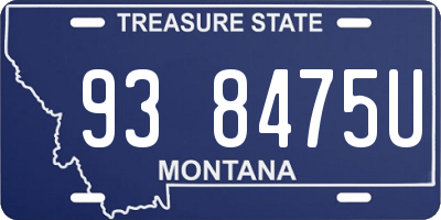 MT license plate 938475U