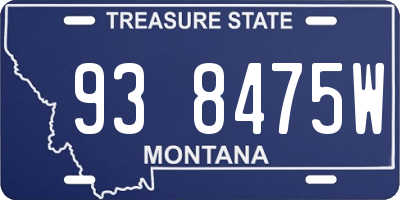 MT license plate 938475W