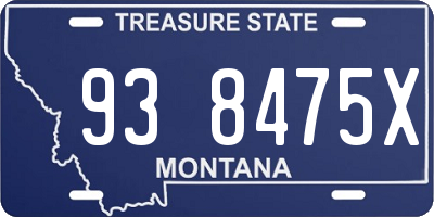 MT license plate 938475X