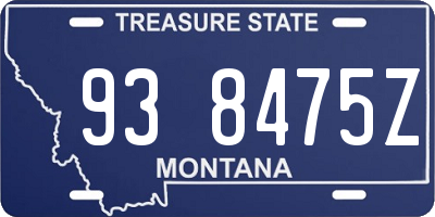 MT license plate 938475Z
