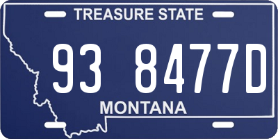 MT license plate 938477D