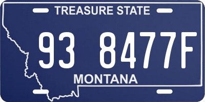 MT license plate 938477F