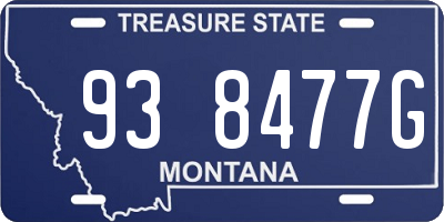 MT license plate 938477G