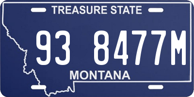 MT license plate 938477M