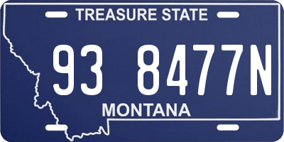MT license plate 938477N