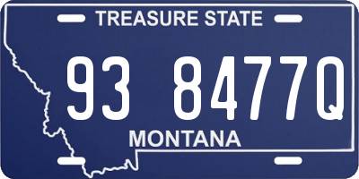 MT license plate 938477Q