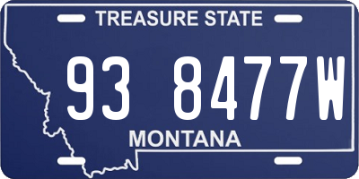 MT license plate 938477W