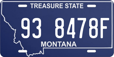 MT license plate 938478F
