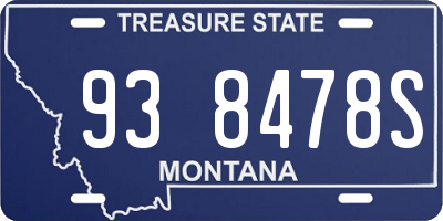 MT license plate 938478S