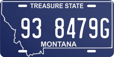 MT license plate 938479G