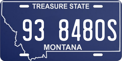 MT license plate 938480S