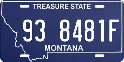 MT license plate 938481F