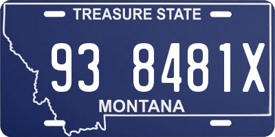 MT license plate 938481X