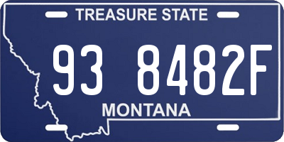MT license plate 938482F