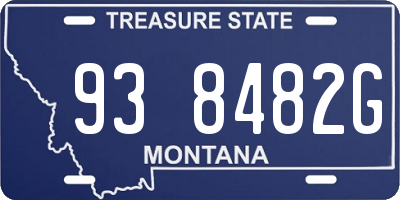 MT license plate 938482G