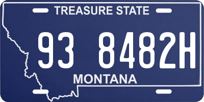 MT license plate 938482H