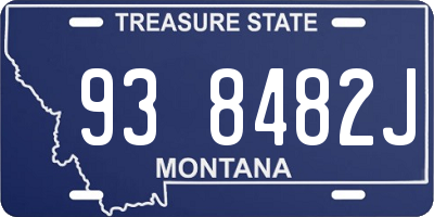 MT license plate 938482J