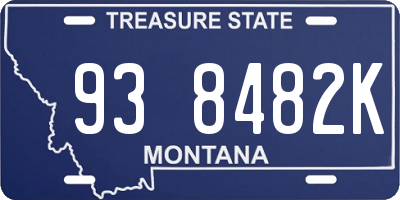 MT license plate 938482K