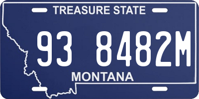 MT license plate 938482M