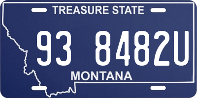 MT license plate 938482U