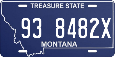 MT license plate 938482X