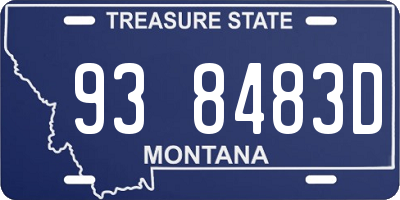 MT license plate 938483D