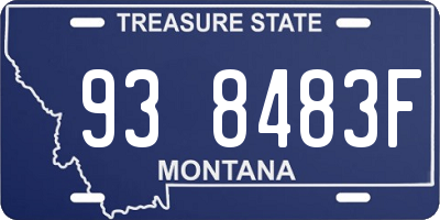 MT license plate 938483F