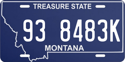 MT license plate 938483K